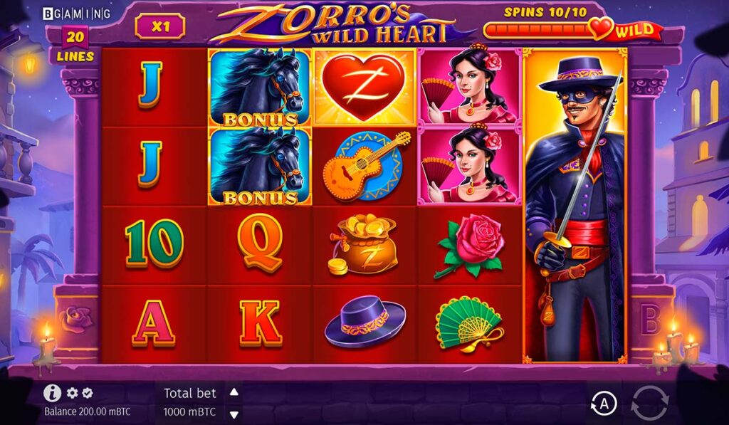 Zorro Wild Heart Slot Screenshot
