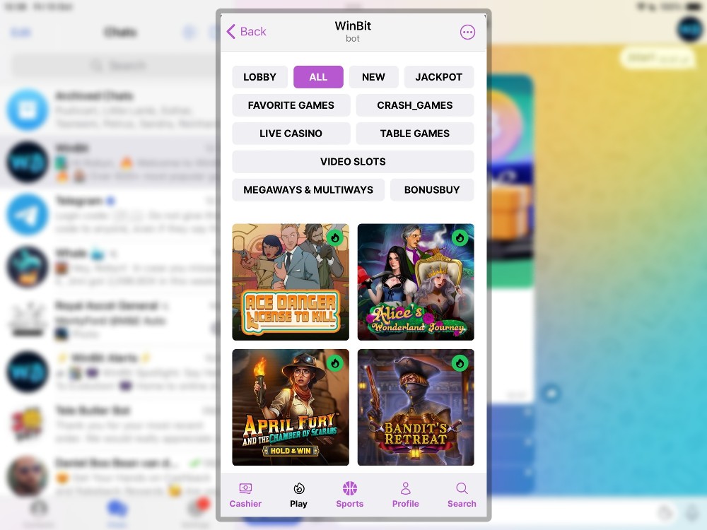 Telegram casino games